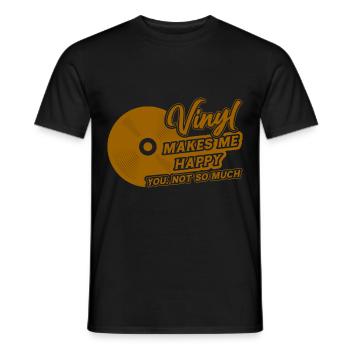 Platine vinyle vinyle rétro collection - T-shirt homme - noir - Devant - AI Model Male 178 light (178cm)