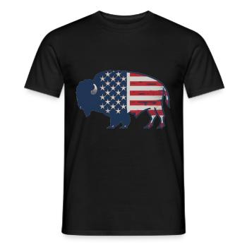 American Bison - Men's T-Shirt - black - Front - AI Model Male 178 light (178cm)