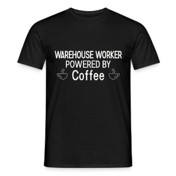 Warehouse Worker Powered By Coffee - Männer T-Shirt - Schwarz - Vorne - AI Model Male 178 light (178cm)
