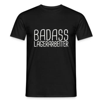 Lagerarbeiter Badass - Männer T-Shirt - Schwarz - Vorne - AI Model Male 178 light (178cm)