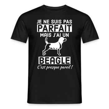 Je ne suis pas parfait mais jai un beagle - T-shirt homme - noir - Devant - AI Model Male 178 light (178cm)