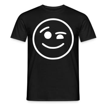 Emoji Skizze zwinkern weiß - T-shirt homme - noir - Devant - AI Model Male 178 light (178cm)