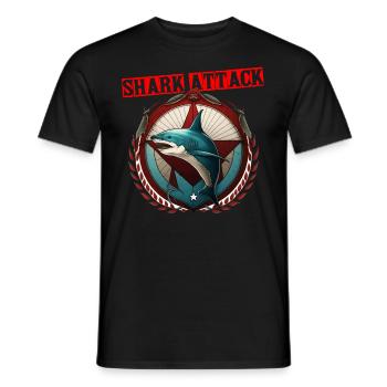 Cadeau d’attaque de requin - T-shirt homme - noir - Devant - AI Model Male 178 light (178cm)