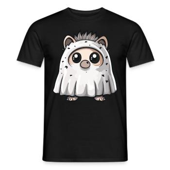 Hedgehog Halloween Funny Ghost - Men's T-Shirt - black - Front - AI Model Male 178 light (178cm)