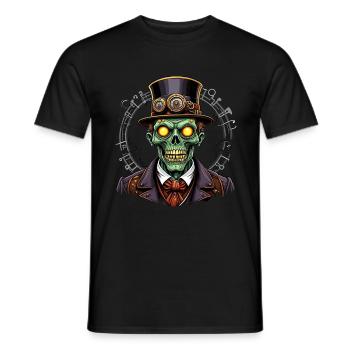 Halloween Steampunk Zombie - Männer T-Shirt - Schwarz - Vorne - AI Model Male 178 light (178cm)