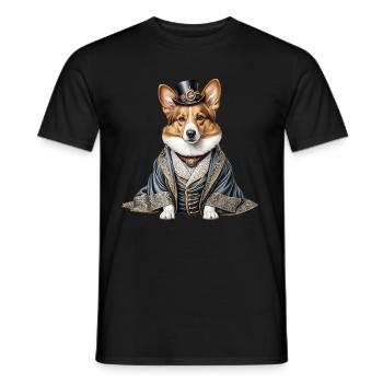 Aristokrat Corgi - Männer T-Shirt - Schwarz - Vorne - AI Model Male 178 light (178cm)