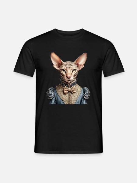 Victorian sphynx cat - Men's T-Shirt - black