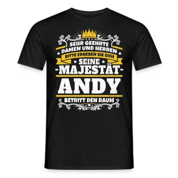 Seine Majestät Andy - Männer T-Shirt - Schwarz - Vorne - AI Model Male 178 light (178cm)