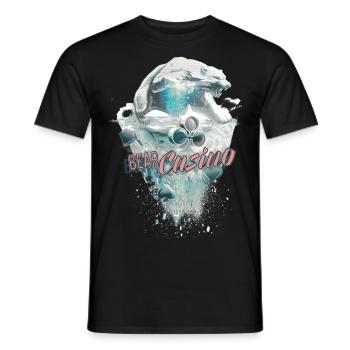 bear casino poker skat - Männer T-Shirt - Schwarz - Vorne - AI Model Male 178 light (178cm)