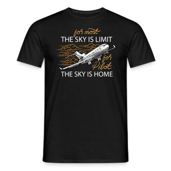 pilot uniform shirts Shirt aviation pilot airline - Men's T-Shirt - black - Front - AI Model Male 178 light (178cm)