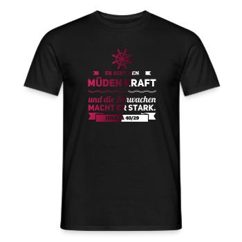 Il donne au fatigué et au faible fort - T-shirt homme - noir - Devant - AI Model Male 178 light (178cm)