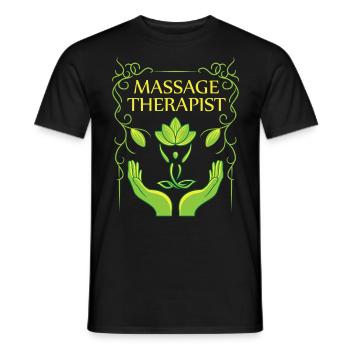 Massage-Therapeut-Hemd Beschäftigungstherapiehemd - Männer T-Shirt - Schwarz - Vorne - AI Model Male 178 light (178cm)