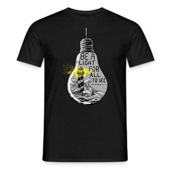 Inspirational Zitat der Bibel Seien Sie ein Licht für alle - Männer T-Shirt - Schwarz - Vorne - AI Model Male 178 light (178cm)