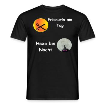 Salon de coiffure, nuit de sorcière, coiffure Halloween, chemise - T-shirt homme - noir - Devant - AI Model Male 178 light (178cm)