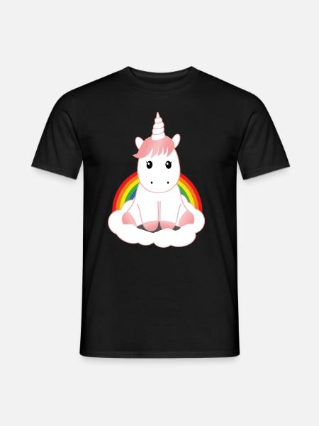 Süßes Einhorn - Männer T-Shirt - Schwarz