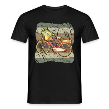 Vélo femme - T-shirt homme - noir - Devant - AI Model Male 178 light (178cm)