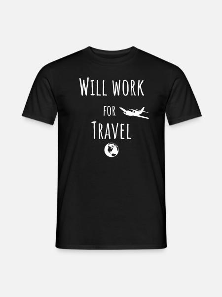 Work Travel - Männer T-Shirt - Schwarz