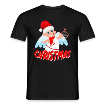 Frohe Weihnachten Engel - Männer T-Shirt - Schwarz - Vorne - AI Model Male 178 light (178cm)