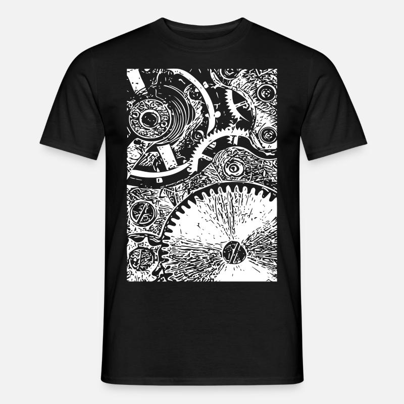 Clockwork white - Men's T-shirt - black