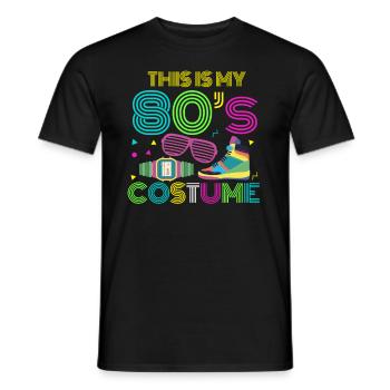 80s 80s eighties 1980 costume themed gift - Men's T-Shirt - black - Front - AI Model Male 178 light (178cm)