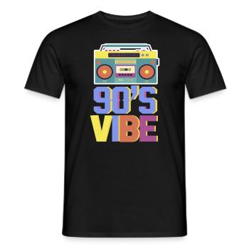 90s - Männer T-Shirt - Schwarz - Vorne - AI Model Male 178 light (178cm)
