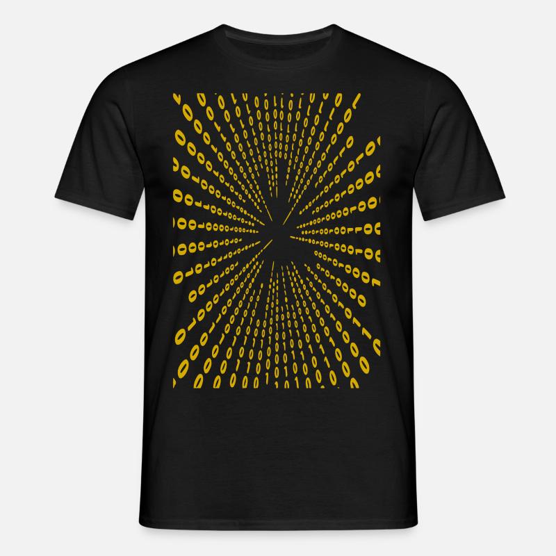 Binary code (yellow) - Men's T-Shirt - black