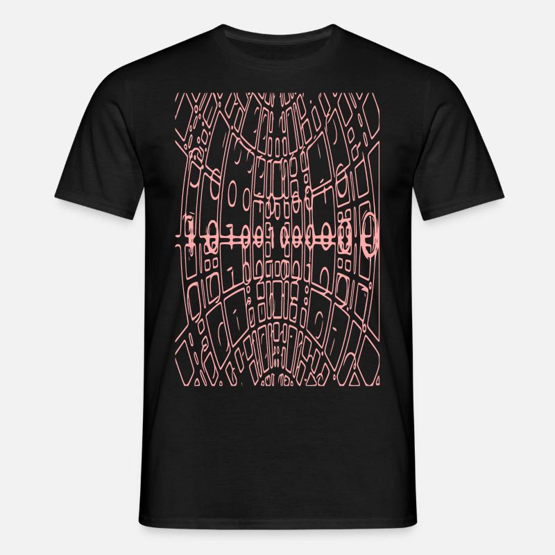 Binary Code Abstract (pink) - Men's T-Shirt - black