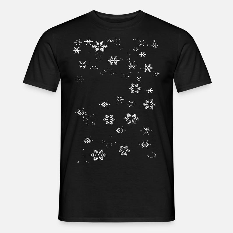 Schneeflocken - Männer T-Shirt - Schwarz