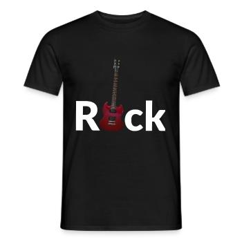 Rock - E guitare - T-shirt homme - noir - Devant - AI Model Male 178 light (178cm)