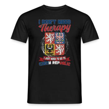 No therapy - only the Czech Republic - Men's T-Shirt - black - Front - AI Model Male 178 light (178cm)
