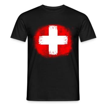 Schweiz - Männer T-Shirt - Schwarz - Vorne - AI Model Male 178 light (178cm)