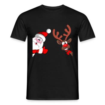 Tee-shirt cadeau Joyeux Noël Père Noël - T-shirt homme - noir - Devant - AI Model Male 178 light (178cm)