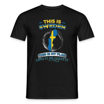 C'est la Suède C'est mon drapeau - T-shirt homme - noir - Devant - AI Model Male 178 light (178cm)
