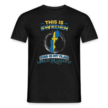 Schweden - Männer T-Shirt - Schwarz - Vorne - AI Model Male 178 light (178cm)