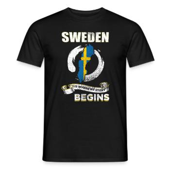 Schweden - Männer T-Shirt - Schwarz - Vorne - AI Model Male 178 light (178cm)