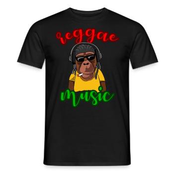 Reggae Musik Affe Geschenk Geschenkidee - Männer T-Shirt - Schwarz - Vorne - AI Model Male 178 light (178cm)