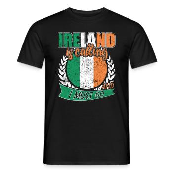 Drapeau national de Dublin Irlande - T-shirt homme - noir - Devant - AI Model Male 178 light (178cm)