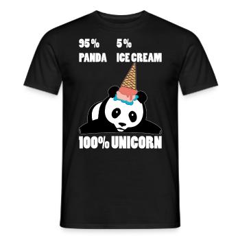 Pandacorn Panda Einhorn Geschenk Geschenkidee - Männer T-Shirt - Schwarz - Vorne - AI Model Male 178 light (178cm)
