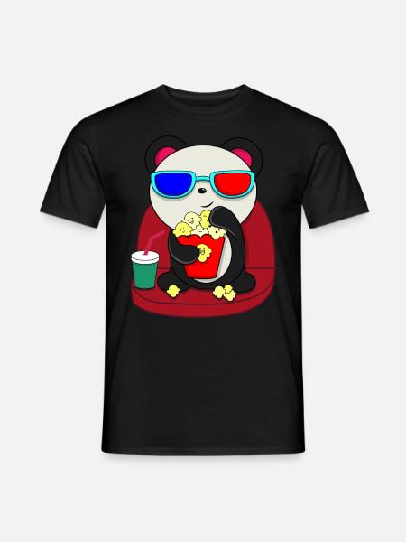 Panda Cinema Popcorn Gift Gift Idea - Men's T-Shirt - black