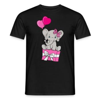 Baby Elefant Liebe Geschenk Geschenkidee - Männer T-Shirt - Schwarz - Vorne - AI Model Male 178 light (178cm)