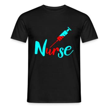 infirmière - T-shirt homme - noir - Devant - AI Model Male 178 light (178cm)