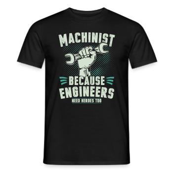 Machinist hero - Men's T-Shirt - black - Front - AI Model Male 178 light (178cm)