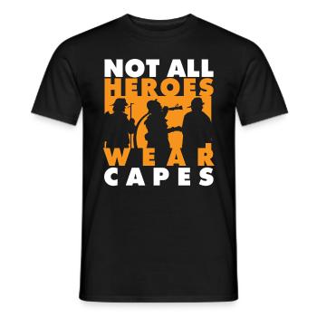 Firefighter Tshirt for fire brigade - Men's T-Shirt - black - Front - AI Model Male 178 light (178cm)
