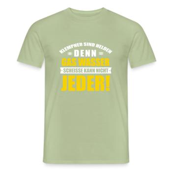 Klempner - Männer T-Shirt - Sage - Vorne - AI Model Male 178 light (178cm)
