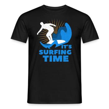 Surfen Wellenreiten - Männer T-Shirt - Schwarz - Vorne - AI Model Male 178 light (178cm)