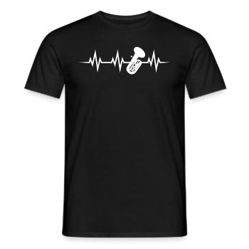 Tuba Musik Blechblasinstrumente Herzschlag - Männer T-Shirt - Schwarz - Vorne - AI Model Male 178 light (178cm)
