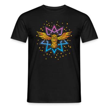 Owl Boho Gold Symbol - Men's T-Shirt - black - Front - AI Model Male 178 light (178cm)