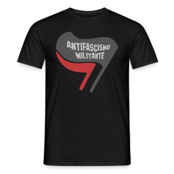 FLAGGE ANTIFA FLAGGEN ITALIENISCH ANTIFASCISMO - Männer T-Shirt - Schwarz - Vorne - AI Model Male 178 light (178cm)