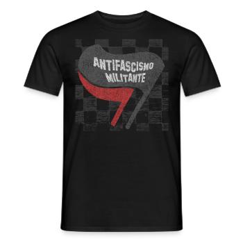 Antifa antifascismo militante Italie Italie - T-shirt homme - noir - Devant - AI Model Male 178 light (178cm)