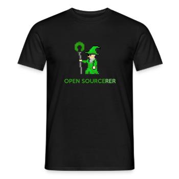 Open sourcerer Developer T-Shirt - Männer T-Shirt - Schwarz - Vorne - AI Model Male 178 light (178cm)